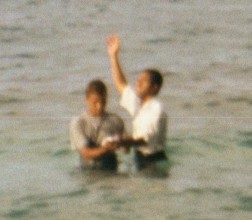 Kallis being baptised