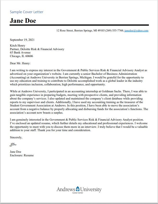 University application clearance letter