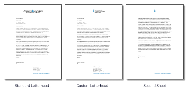 letterhead andrews university