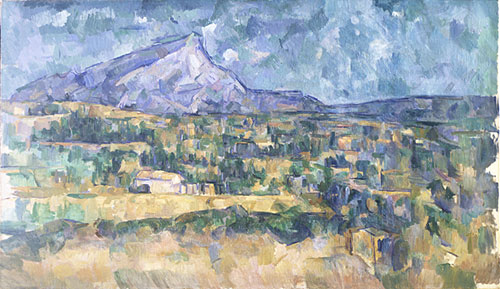 Cezanne, Mont Sainte Victoire.  NOTE:  Cezanne painted numerous pictures of this mountain.  This one comes closest to the slide you should know.
