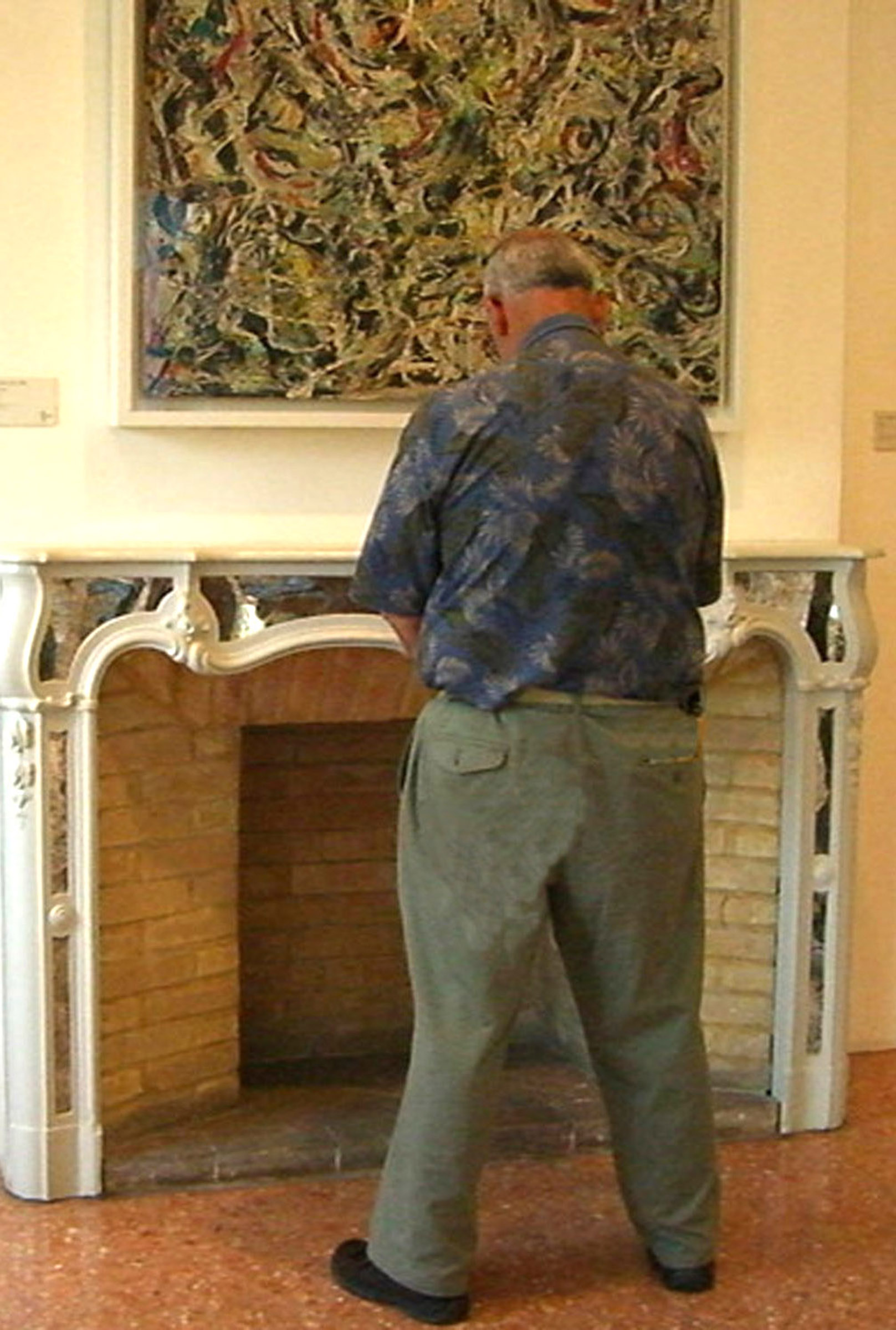 Me as Jackson Pollock at the Peggy Guggenheim Fireplace Venice 1991