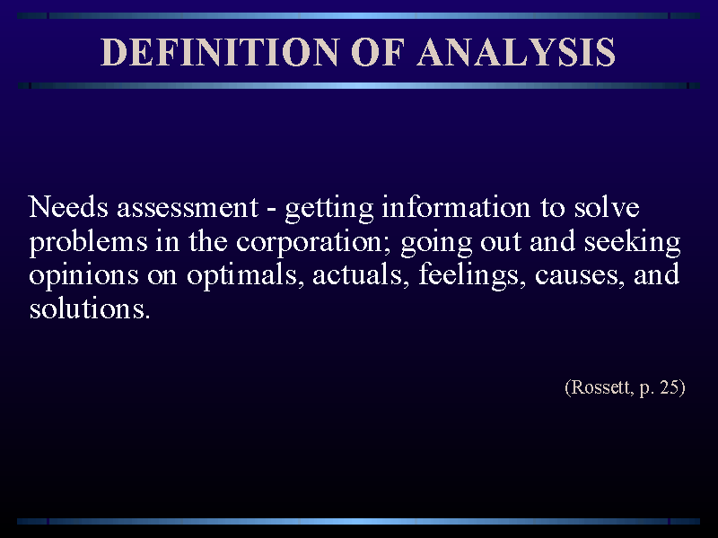 the analysis's definition