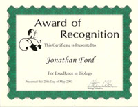 Biology Certificate
