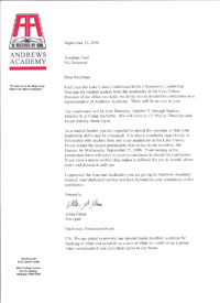 Leadership Conference Invite Letter