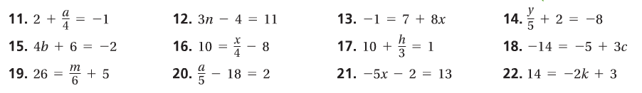 Page 91 questions 11 thru 22