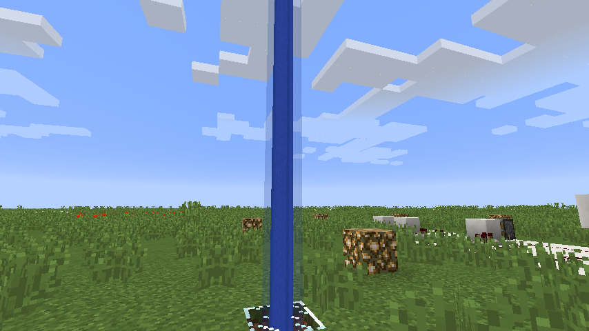 A beacon showing the color blue.