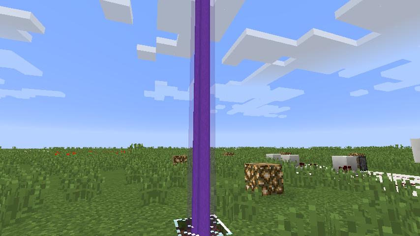 A beacon showing the color purple.