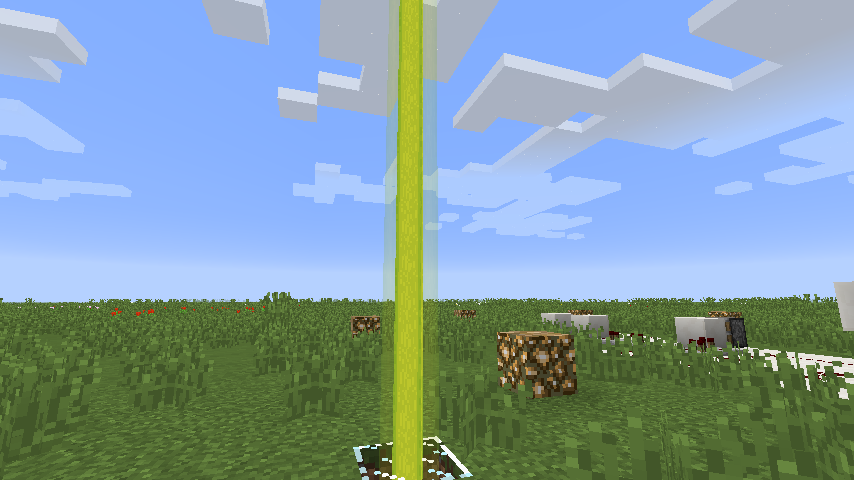 A beacon showing the color yellow.