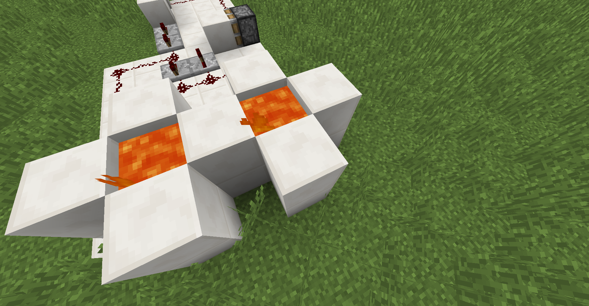Lava over the dispensers.